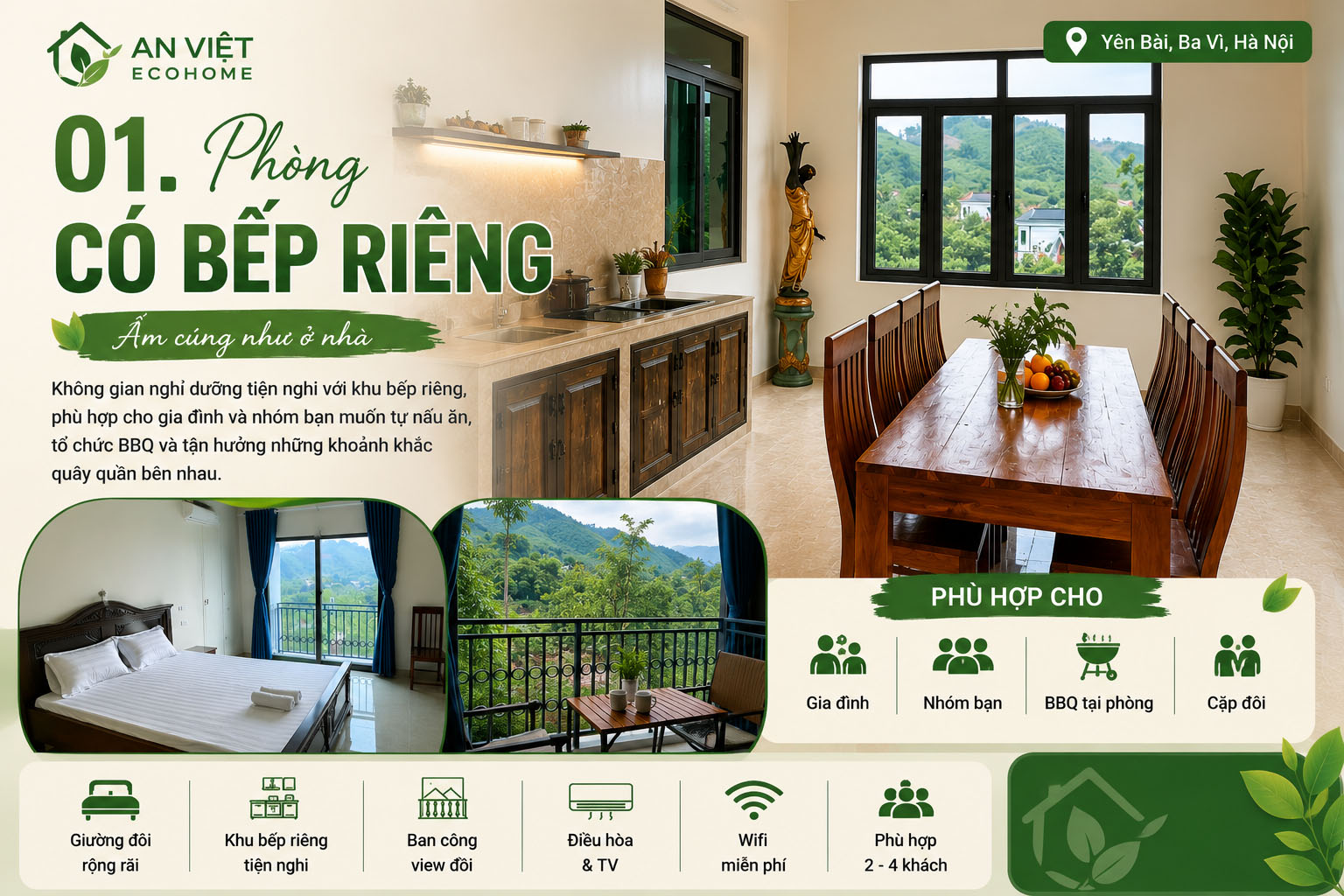 Phòng có bếp riêng